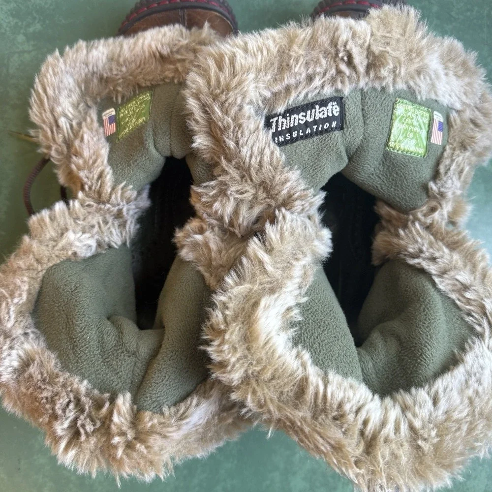 Earth Kalso Central Leather Winter Boots 6B Faux Fur Lined Thinsulate Gorpcore